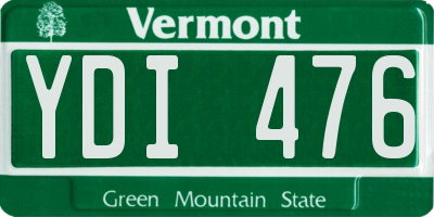 VT license plate YDI476