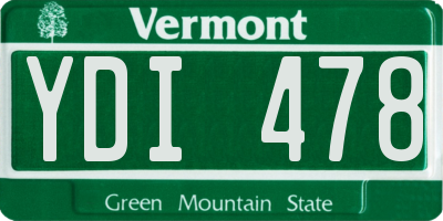 VT license plate YDI478