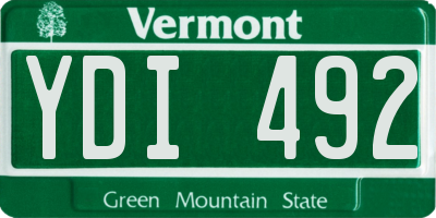 VT license plate YDI492