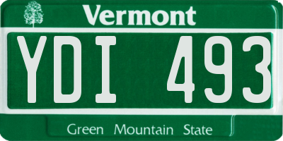 VT license plate YDI493