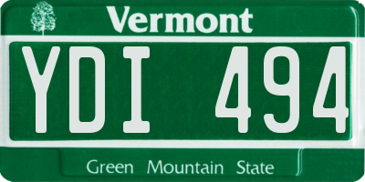 VT license plate YDI494