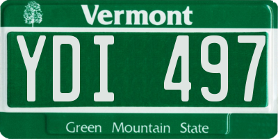 VT license plate YDI497
