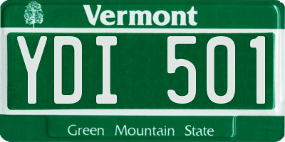 VT license plate YDI501