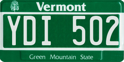 VT license plate YDI502