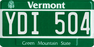 VT license plate YDI504