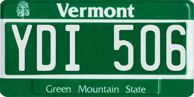 VT license plate YDI506