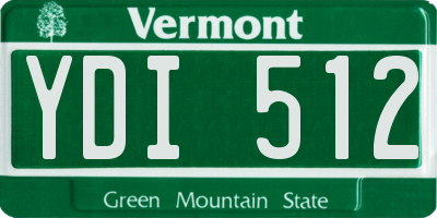 VT license plate YDI512