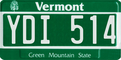 VT license plate YDI514