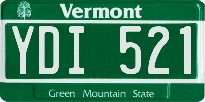 VT license plate YDI521