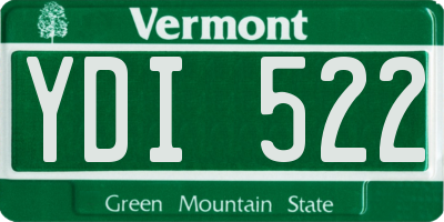 VT license plate YDI522