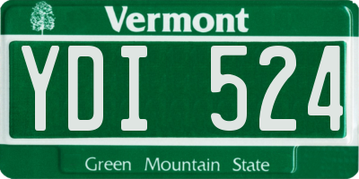 VT license plate YDI524