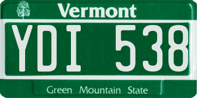 VT license plate YDI538