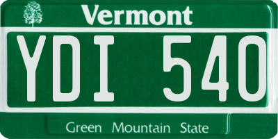 VT license plate YDI540