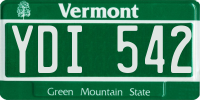 VT license plate YDI542