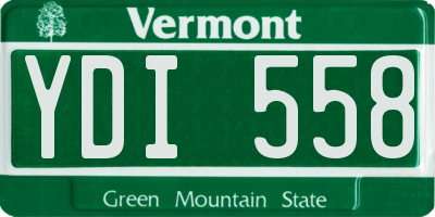 VT license plate YDI558