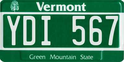 VT license plate YDI567