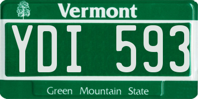 VT license plate YDI593