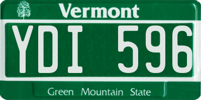 VT license plate YDI596