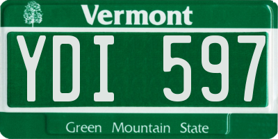 VT license plate YDI597