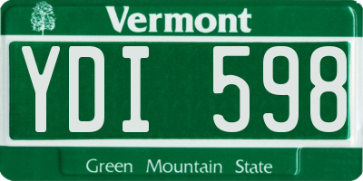 VT license plate YDI598