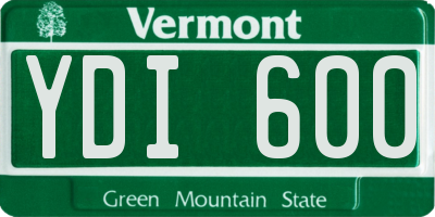 VT license plate YDI600