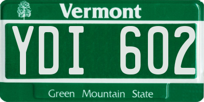 VT license plate YDI602