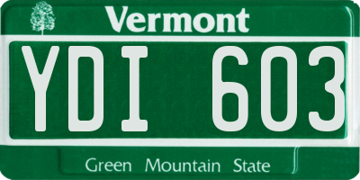 VT license plate YDI603