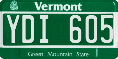 VT license plate YDI605