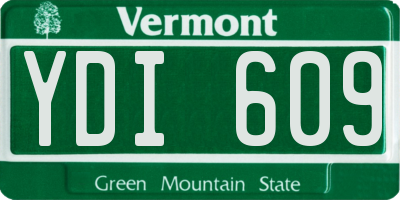 VT license plate YDI609