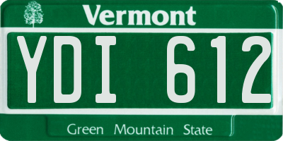 VT license plate YDI612