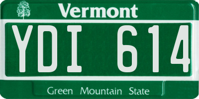 VT license plate YDI614