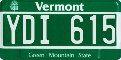 VT license plate YDI615