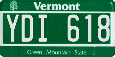 VT license plate YDI618