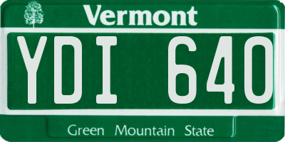 VT license plate YDI640