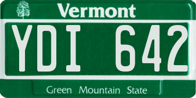 VT license plate YDI642