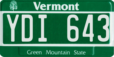VT license plate YDI643