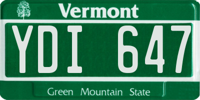 VT license plate YDI647