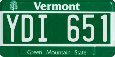 VT license plate YDI651