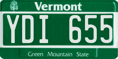 VT license plate YDI655