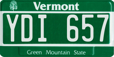 VT license plate YDI657