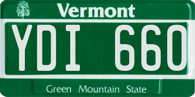 VT license plate YDI660