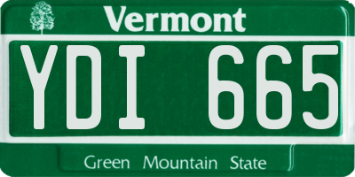 VT license plate YDI665
