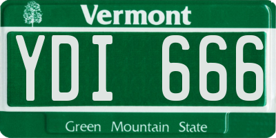 VT license plate YDI666
