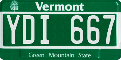 VT license plate YDI667