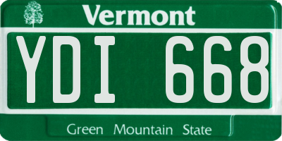 VT license plate YDI668