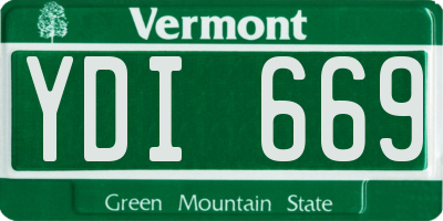 VT license plate YDI669