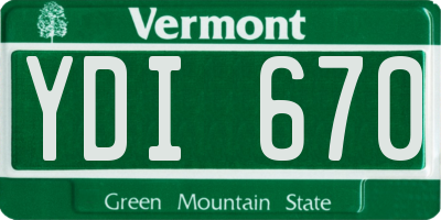 VT license plate YDI670