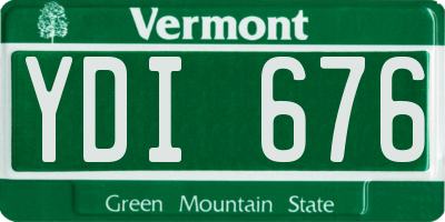 VT license plate YDI676