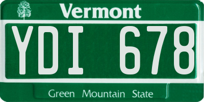 VT license plate YDI678