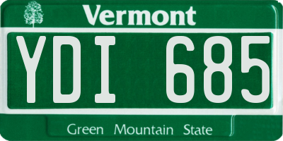 VT license plate YDI685